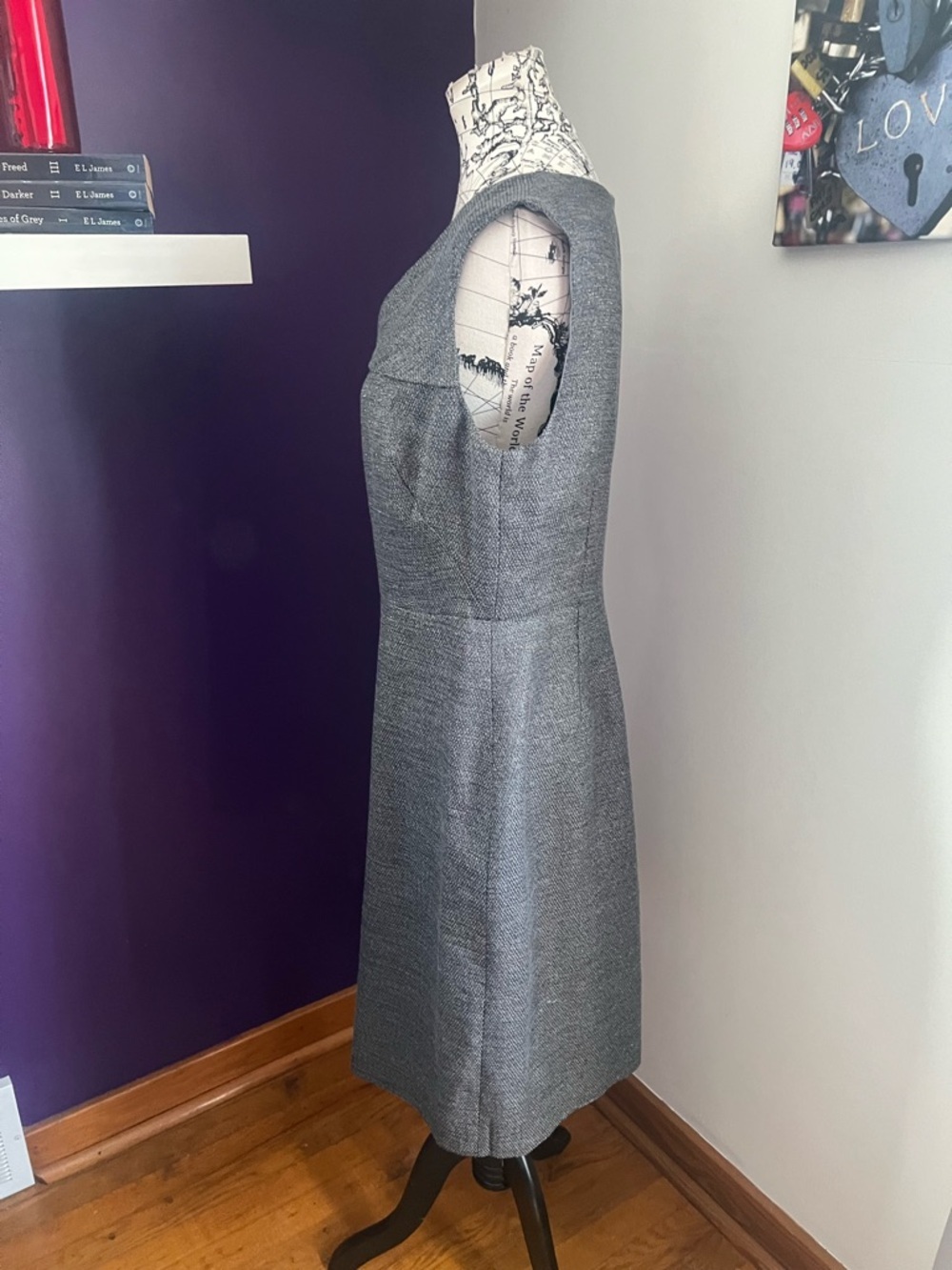 Halston Heritage Gray Sleeveless Sheath Dress - Picture 5 of 9